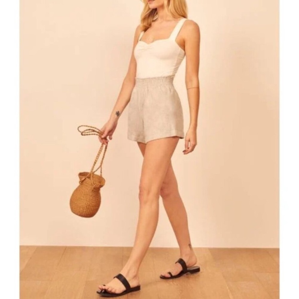 Reformation Nashville linen shorts, beige, Size S